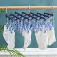 thumbnail image 1 of Clothes Drying Rack Folding Sock Hanger Plastic Folding Multi Head Drying Rack Multi Clips Socks Underwear Hanger Windproof Multifunctional Clothespin Classic Dark Purple 29 Clips, 1 of 8
