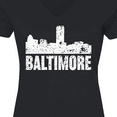 thumbnail image 4 of Inktastic Baltimore Skyline Grunge Women's V-Neck T-Shirt, 4 of 5