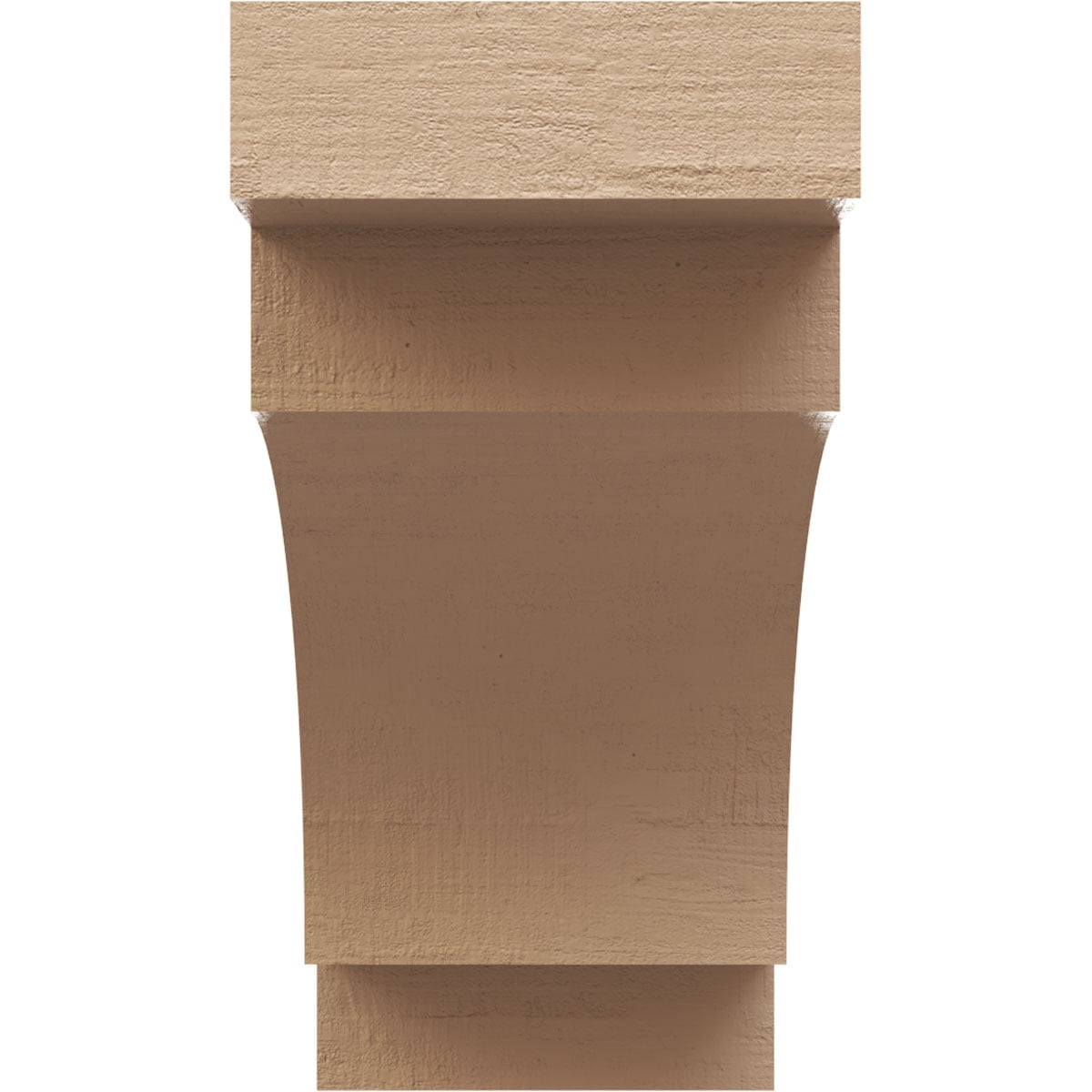 2"W x 4"D x 4"H Classic Mediterranean Rough Cedar Woodgrain TimberThane Corbel, Primed Tan