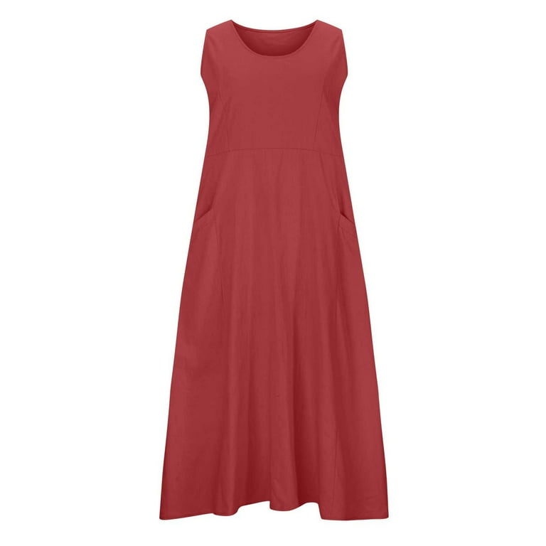 Womens Tall Dress Sleeveless Cotton Linen Plus Size Dresses for Women Pullover A-line Baggy Hide Belly Long Dress - Walmart.com Womens Tall Dress Sleeveless Cotton Linen Plus Size Dresses for Women Pullover A-line Baggy Hide Belly Long Dress - Walmart.com