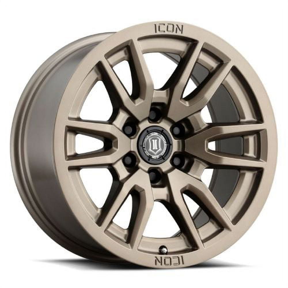 17x8.5 Icon Alloys Vector 6 Titanium Wheel 6x5.5 (25mm) Fits