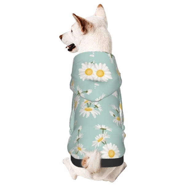 Balery Floral Daisy Sudadera con Capucha para Perros Pequeños – Ropa para Mascotas, Disfraz para Perros y Gatos, Ideal para Fiestas y Cosplay-Small