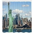 thumbnail image 3 of Ambesonne Harbor Shower Curtain, Lİberty NYC, 69"Wx84"L, Mint Blue, 3 of 3