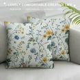 thumbnail image 3 of Creowell Spring Flower Pillow Covers 18x18, Blue and Yellow Floral Decorative Throw Pillows for Couch, Seasonal Nature Wild Flowers Decor Cushion Covers Soft Farmhouse Square Pillowcase for Bed, 3 of 5