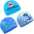 thumbnail image 1 of Kids Swimming Hat 3 Pieces, Silicon Swimming Cap Children Girl Boy - for Ear Protection and Hair Care, 1 of 6