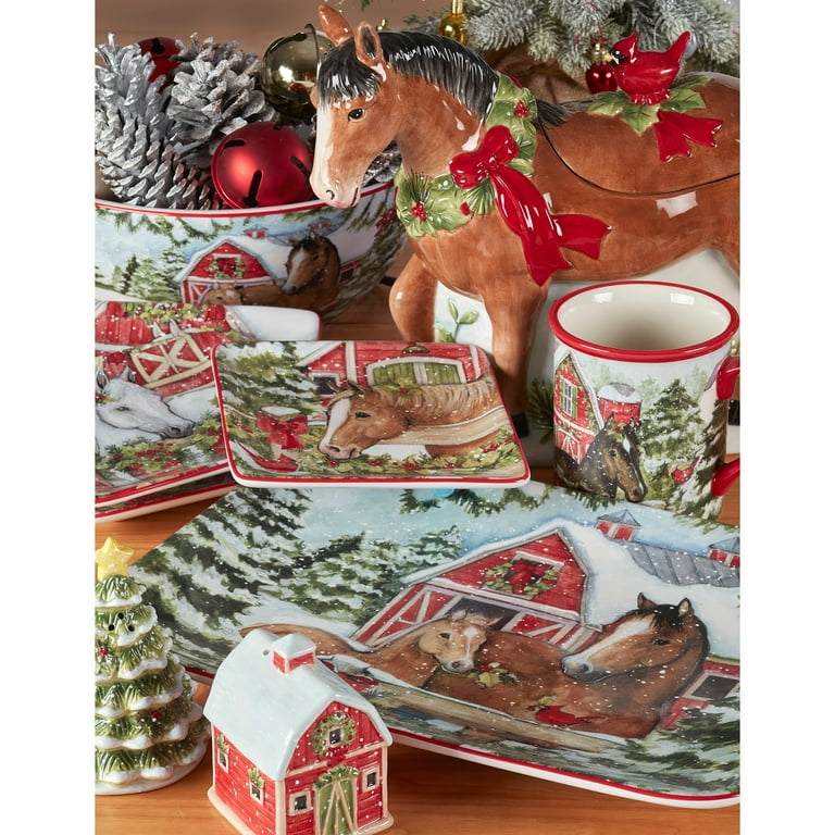 Certified International Homestead Christmas 16 oz. Mugs, Set of 4