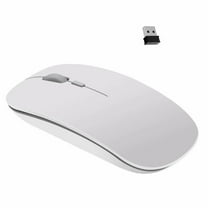 Rechargeable Wireless Mouse,ZMART 2.4G Slim Mute Silent Click Noiseless Optical Mouse with USB Receiver (Stored at Bottom of The Mouse) Compatible with Notebook, PC, Laptop, Computer, MacBook-Silver