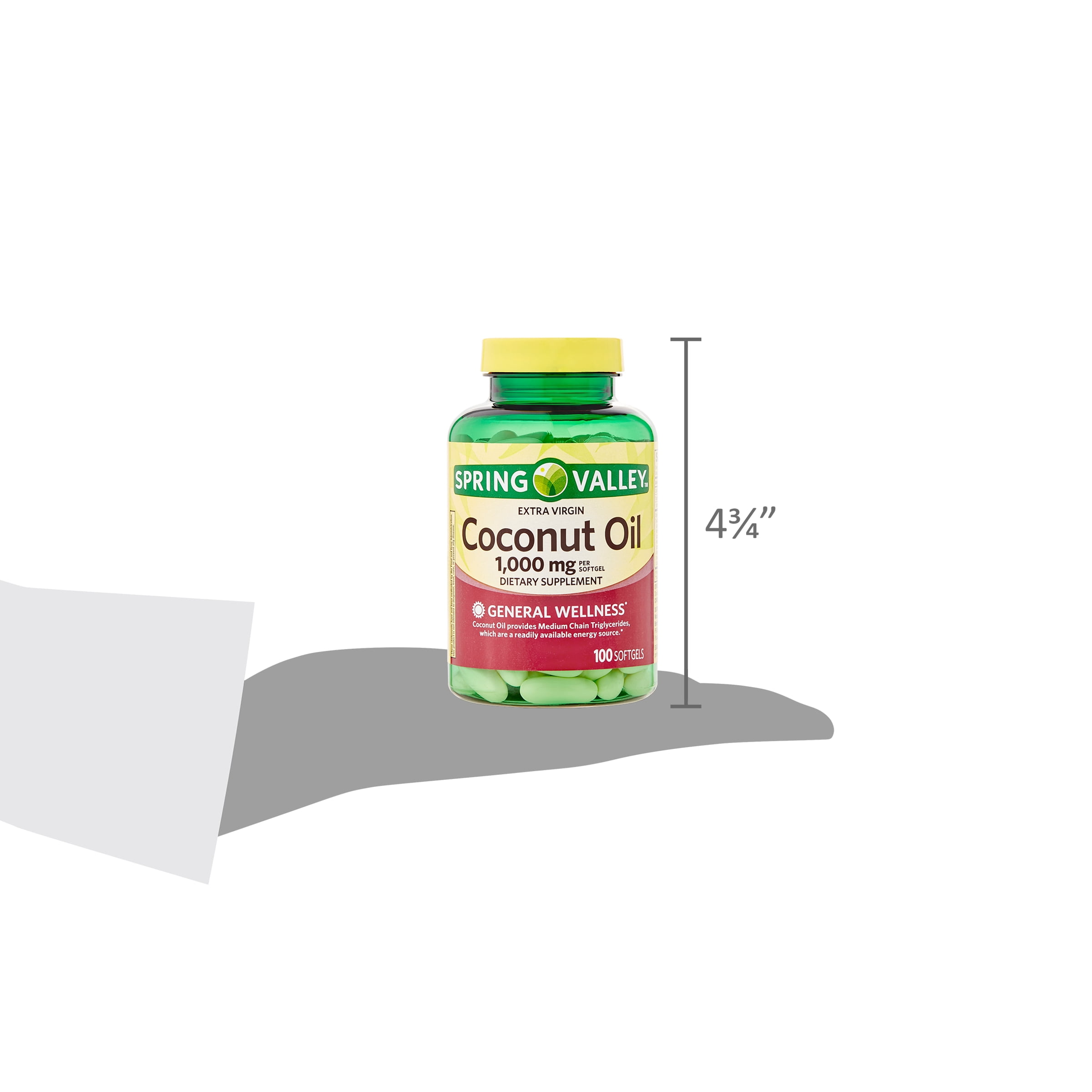 Spring Valley Extra Virgin Coconut Oil, 1,000 MG, Softgels, 100 Count
