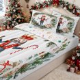 thumbnail image 3 of Erosebridal Winter Xmas Wreath Zipper Twin Comforter Sets with Fitted Sheet and 2 Pillowcases for Girls, Nutcracker Soldier Print Zipper Bedding Set, Christmas Reversible, 4-Piece, 3 of 7