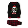thumbnail image 4 of Rdhnmea Matching Family Christmas Pajamas Sets Long Sleeve Letters Print T-shirt with Plaid Pants Loungewear Holiday Xmas Family Jammies Sleepwear, 4 of 9