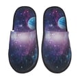 thumbnail image 1 of Fotbe Planets Stars And Galaxies1 Pantuflas Peludas para Mujer con Estampado, Zapatillas de Peluche, Zapatos de Invierno para Casa, Uso Interior y Exterior-Large, 1 of 8