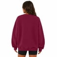 thumbnail image 5 of UDAUDU Sweatshirt for Women Oversized Crewneck Fleece Long Sleeve Pullover Hoodies Tops Fall Fashion Winter Outfits Clothes Wine M, 5 of 7