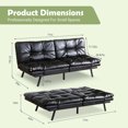 thumbnail image 2 of Hcore Memory Foam Convertible Sofa Bed/Couch/Futon Sets with Black Faux Leather for Living Room, 2 of 9