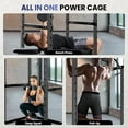 thumbnail image 3 of Power Rack for Home Gym, Power Cage, 1.8mm Steel Pipe, Barbell Protection Frame, 1200 LBS Capacity Power Cage for Pull Up Bar, Strength Training, 3 of 8