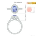 thumbnail image 5 of Angara Natural 1.25 Ct. Tanzanite with Diamond Halo Ring in 14K White Gold for Women (Ring Size: 12), 5 of 10
