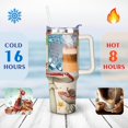thumbnail image 4 of 40oz Colorful Botanical Mushroom Stainless Steel Flip Straw Tumbler Spill Proof Travel Cup Double Wall Vacuum Insulated Coffee Mug with Top Handle, 4 of 6