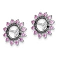 thumbnail image 2 of FB Jewels Sterling Silver Rhodium Created Pink Sapphire & Black Sapphire Earring Jack, 2 of 3