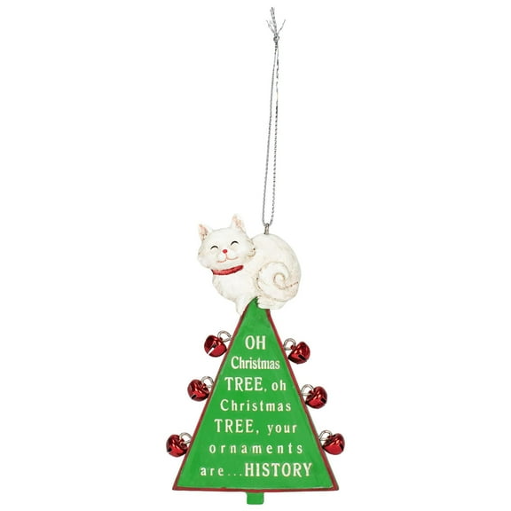 "Oh Christmas Tree" Cat Christmas Ornament – Resin Holiday Decoration for Cat Lovers