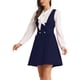 thumbnail image 4 of Vestido Pinafore Inspire Chic para Mujer A-Line Overoles Doble Botonadura Tirantes XS Azul Profundo, 4 of 5