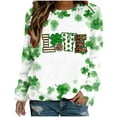 thumbnail image 2 of Jacenvly St. Patrick'S Day Womens Pullover Clearance 2024 New Style Long Sleeve T-Shirts for Women Skin-Friendly Crewneck Sweatshirt Womens Fashion Printed T-Shirt Blouse Casual Tops Green, 2 of 3