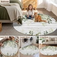 thumbnail image 6 of Area Rug 48in, Farmhouse Eucalyptus Retro Plank Floor Carpet Living Room Rug, Gradient Sage Green Leaf Non-Slip Welcome Mat Indoor Rugs for Bedroom Dining Room, 6 of 9