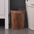thumbnail image 3 of Retro Creative Wood Grain Trash Can Household Living Room Kitchen Trash Can, 3 of 7