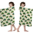 thumbnail image 4 of Cartoon Tractors Combines Beige Pattern Hooded Bath Towel，50"x30" for Ages 3 To 12 Kids, Quick Dry Lightweight Soft Microfiber Hood Beach Towel Cover Up for Kids, 4 of 7
