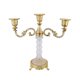 thumbnail image 3 of Candelabro de 3 brazos, elegante candelabro romántico de metal y cristal. Oro, 3 of 9