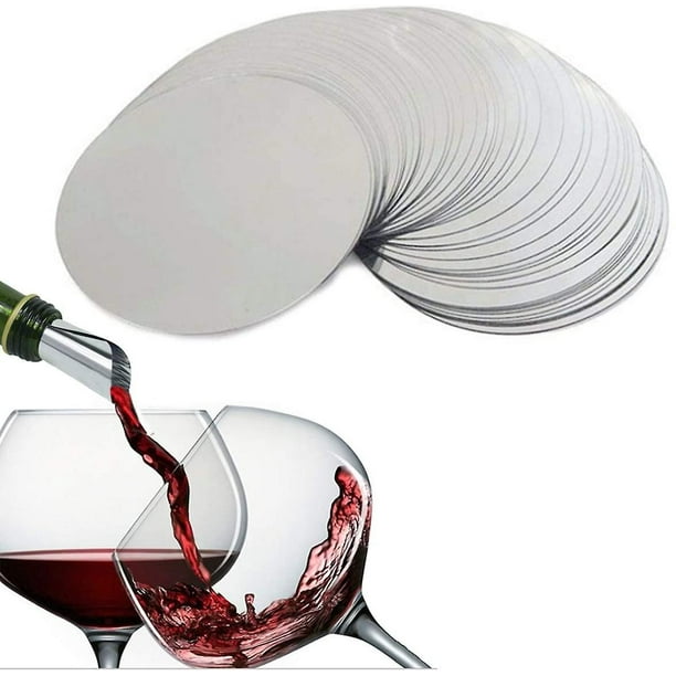 Verseur de vin 60pcs, disque de verseur de vin anti-goutte, goutte mince  flexible et réutilisable 