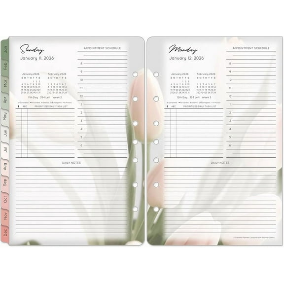 FranklinCovey - Blooms Planner Refill | One Page Per Day Ring-Bound (Classic, Jan 2026 - Dec 2026)