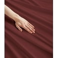 thumbnail image 2 of NC Home Fashions Geometric Trim Embroidered microfiber bed Sheet Sets, 4-pieces, ultra soft, King, Marsala, 2 of 4