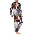 thumbnail image 2 of Yiaed Colorful Flower Dog Print Men’s Pajamas Set - Long Sleeve Button Down Sleep Shirt and Pajama Bottoms Sleepwear Set Mens Pjs Sets Men's Pajama Bottoms-Small, 2 of 7