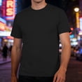 thumbnail image 2 of FINALGANG Mens Crew Neck Plain Blank Solid Color Short Sleeve T-Shirt Regular Fit Basic Daily Outdoor Soft Casual Shirts For Daily Wear Cozy Top Black XXL, 2 of 5