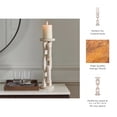 thumbnail image 5 of Decorative Wooden Chain Candle Holer - Modern Pillar Candlestick Holder for Mantel, Entryway Accent, or Dining Table Centerpieces - Elegant Home Decor Accents for Living Room Decor - 14", White, 5 of 12