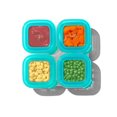 thumbnail image 2 of OXO Tot - Plastic Baby Blocks - Freezer Storage Containers - Teal, 2 of 7