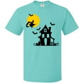 thumbnail image 3 of Inktastic Halloween Haunted House Witch and Bats T-Shirt, 3 of 5