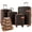 Coffee 4-piece set, variant on ChenyueFurn 4 Piece Luggage Set, ABS Hard Shell Expandable Suitcase with 4 Packing Cubes, TSA Lock, Spinner Wheels,Brown