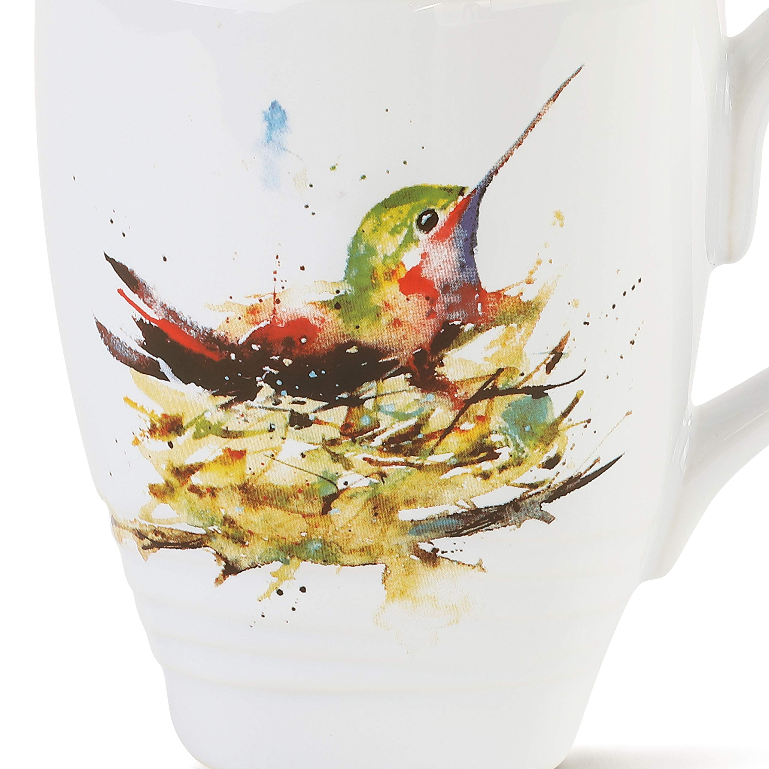 Dean Crouser Hummingbird In Nest Watercolor Ceramic Stoneware Snack Plate 
