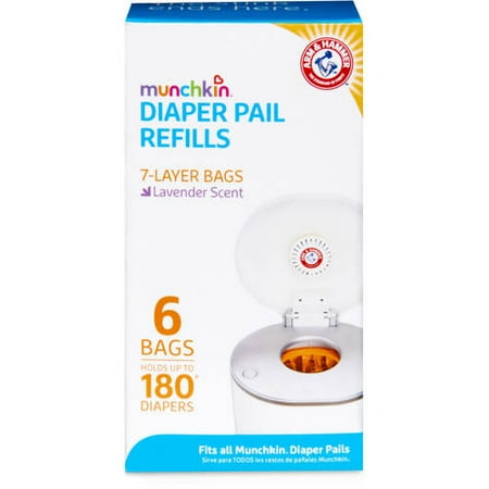 Munchkin Diaper Pail Refills, 6 Bags