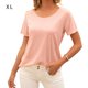 thumbnail image 1 of Camiseta de mujer Sexy Backless Hollow Manga corta Cuello redondo Top suelto, Rosa, XL Noticed AP001243-08, 1 of 7