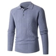 thumbnail image 4 of Suéter de medio botón para hombre de otoño e invierno, suéter de solapa de color sólido, top casual coreano para uso diario, top para hombre, 4 of 4