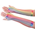 thumbnail image 4 of PMVFHDE Gants pour Femmes Femmes Fête Demi-Doigt Couleur Gants en Résille Carnaval Fête Longs, 4 of 6