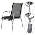 thumbnail image 4 of Costway Patio Furniture 7 Piece Steel Table Chairs Dining Set Glass Table Top, 4 of 8