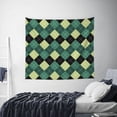 thumbnail image 4 of Daiia Green Squares Pattern Tapestry 60x51 Inches Wall Hanging Tapestry Artistic Wall Hanging Bedroom Wall Decor Living Room Tapestry Dorm Room Decor, 4 of 9