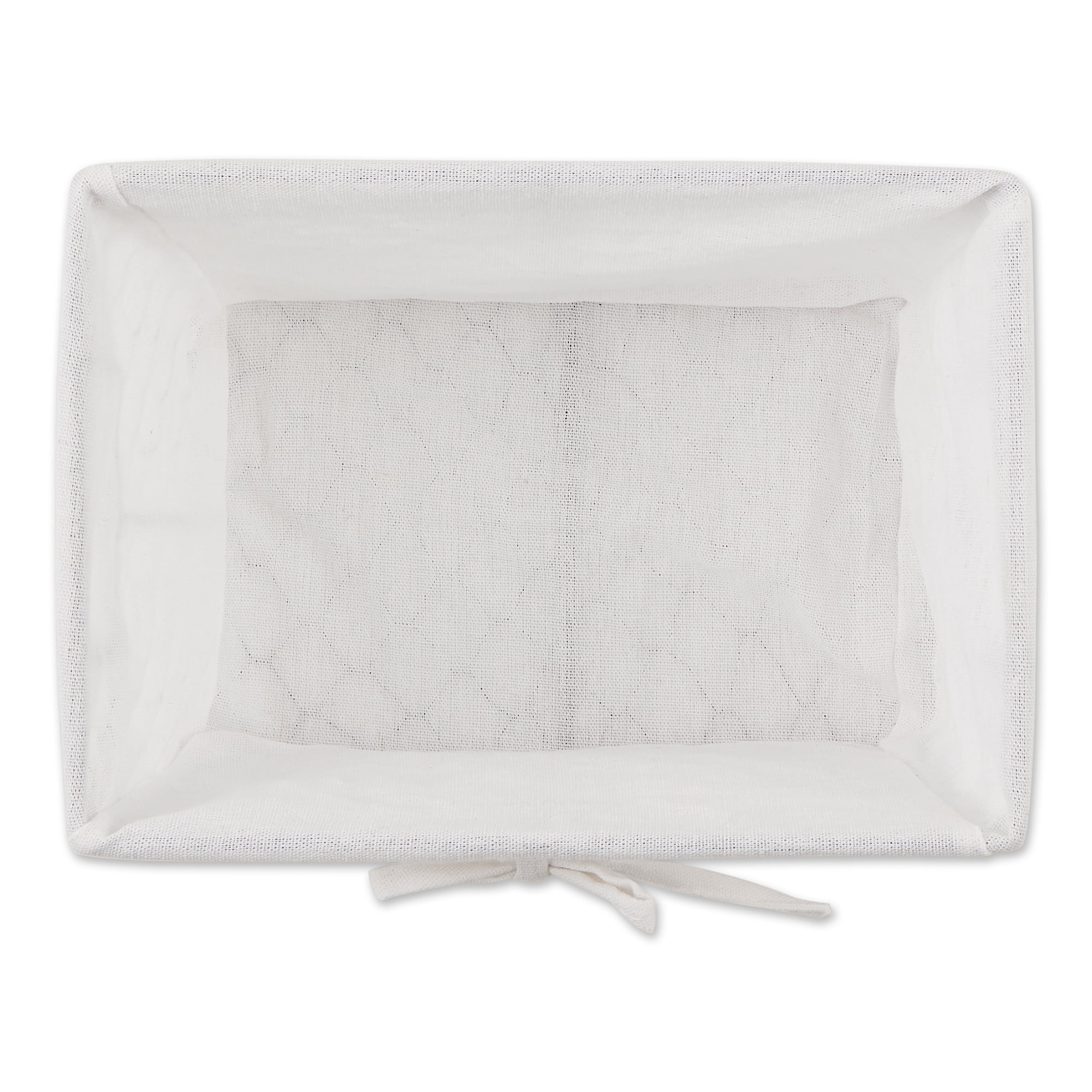 Medium Gray Chicken Wire White Cotton Liner Basket (Set of 2) 11x7.88x7