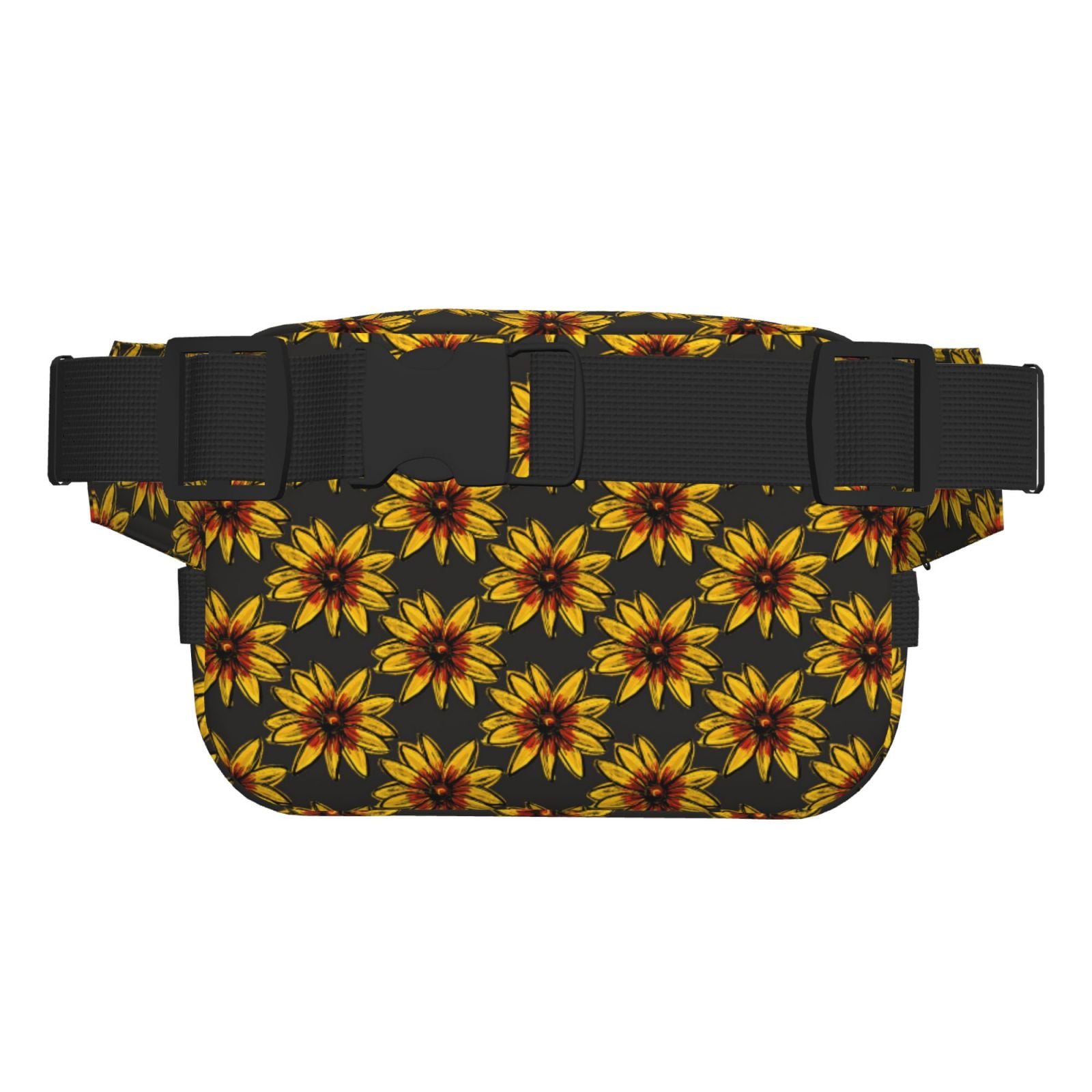 Picia Beautiful Sunflower Print Square Double-Layer Waist Bag Mini Adjustable Waist Belt Bag Exercise Running Travel Hiking