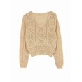 thumbnail image 6 of Women'S 2025 Spring Autumn Winter Short Cardigan Sweater Top Long Sleeve V-Neck Cardigan Jacket Casual Knitwear Apricot XL, 6 of 9