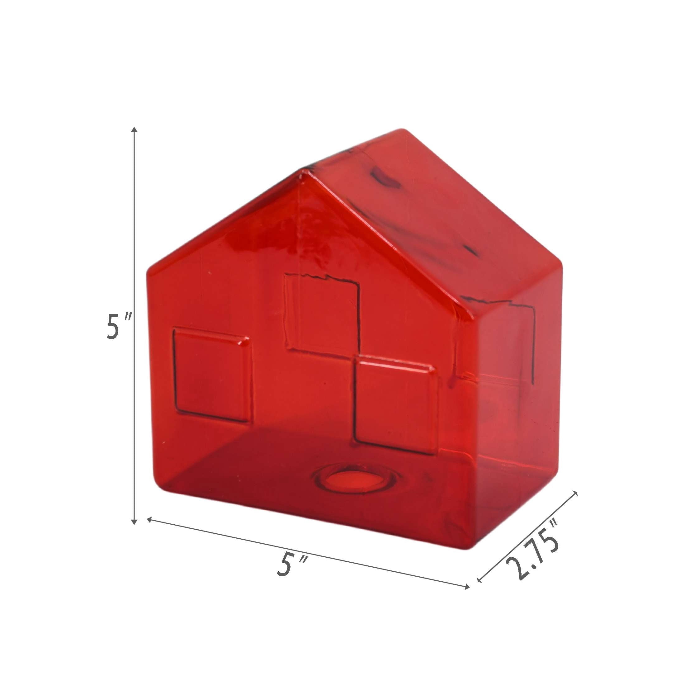 Glass House Christmas Decoration, Red, 5", by Holiday Time