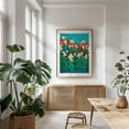 thumbnail image 6 of Green Christmas forest - Mixed Media Winter Mountain Forest Nature Snow Geometric Whimsical Unframed Wall Art Print 6 x 8 inches, 6 of 16