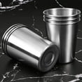 thumbnail image 4 of 6 Pack 8 Ounce 230ml Stainless Steel Cups Shatterproof Pint Drinking Cups Metal, 4 of 4